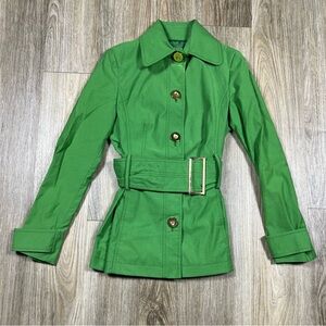 Zara Trench Coat Green Belted Women's Jacket Size M